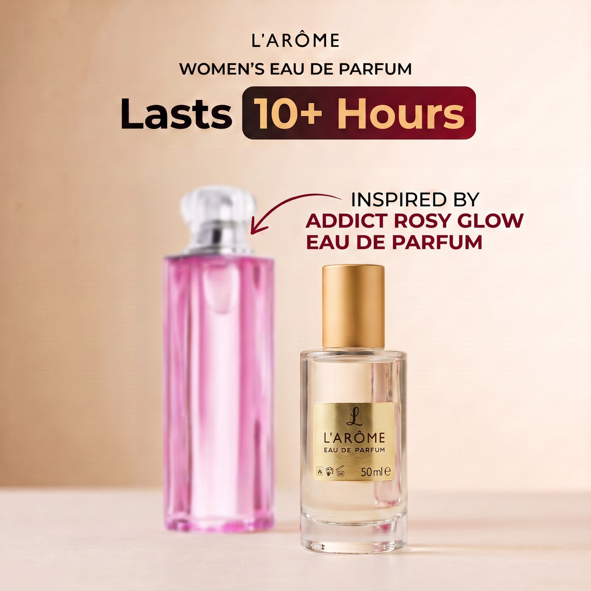 lx-template-v1 | 01 Lasts 10+ hours, inspired by Addict Rosy Glow Eau de Parfum