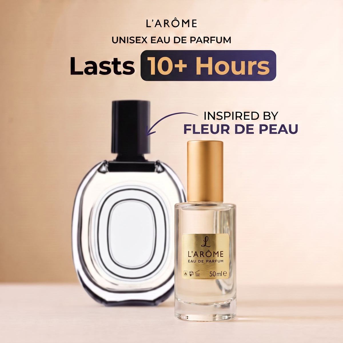 lx-template-v1 | 01 Lasts 10+ hours, inspired by Fleur De Peau Eau De Parfum