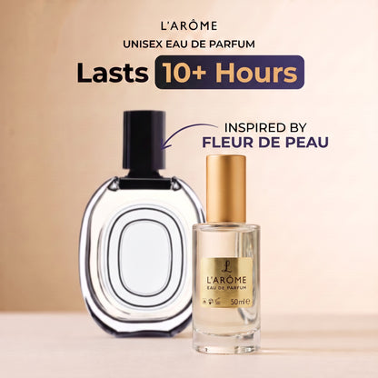 lx-template-v1 | 01 Lasts 10+ hours, inspired by Fleur De Peau Eau De Parfum